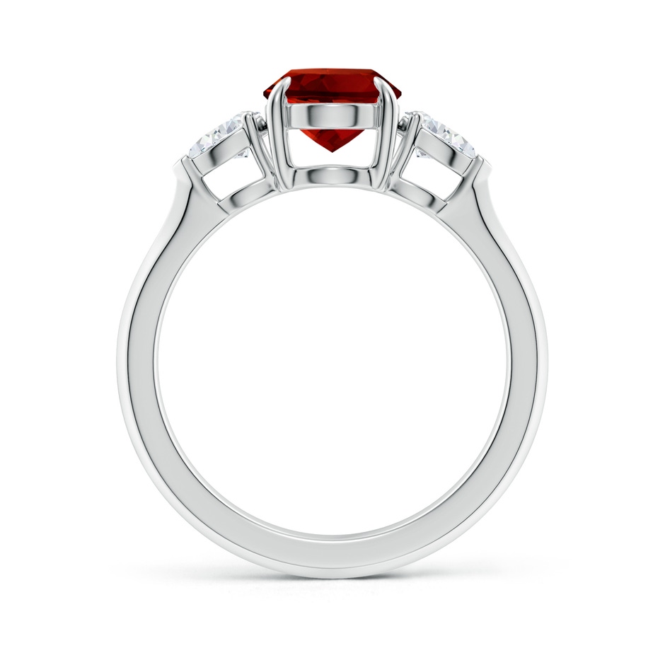 9x7mm Labgrown Lab-Grown Oval Ruby and Pear Diamond Three Stone Engagement Ring in White Gold side 199