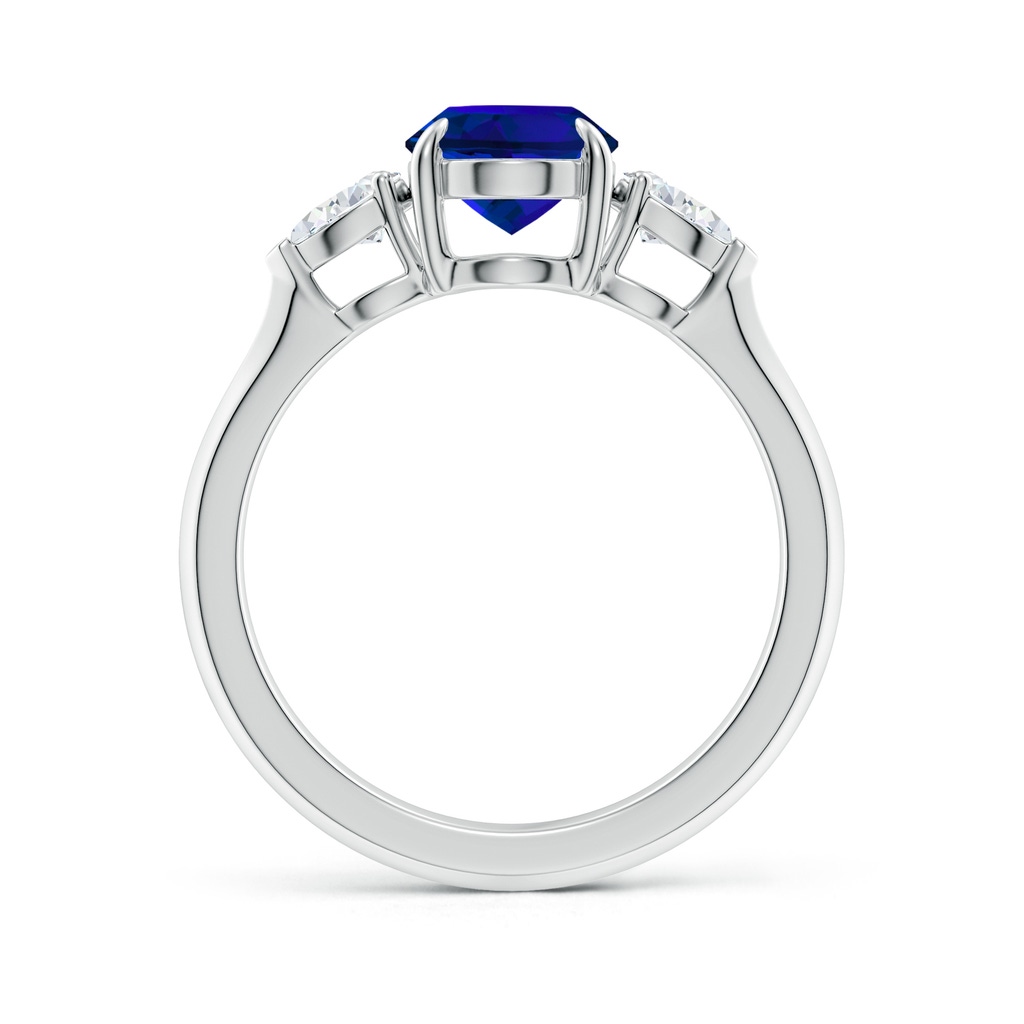 9x7mm Labgrown Lab-Grown Oval Blue Sapphire and Pear Diamond Three Stone Engagement Ring in White Gold Side 199