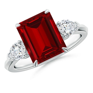 Emerald Cut Lab-Grown Lab Grown Ruby