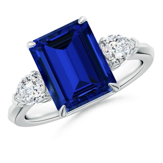 Emerald Cut Lab-Grown Lab Grown Blue Sapphire