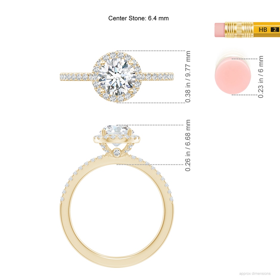 6.4mm FGVS LSR4516D-YG-FGVS-6.4 in Yellow Gold ruler