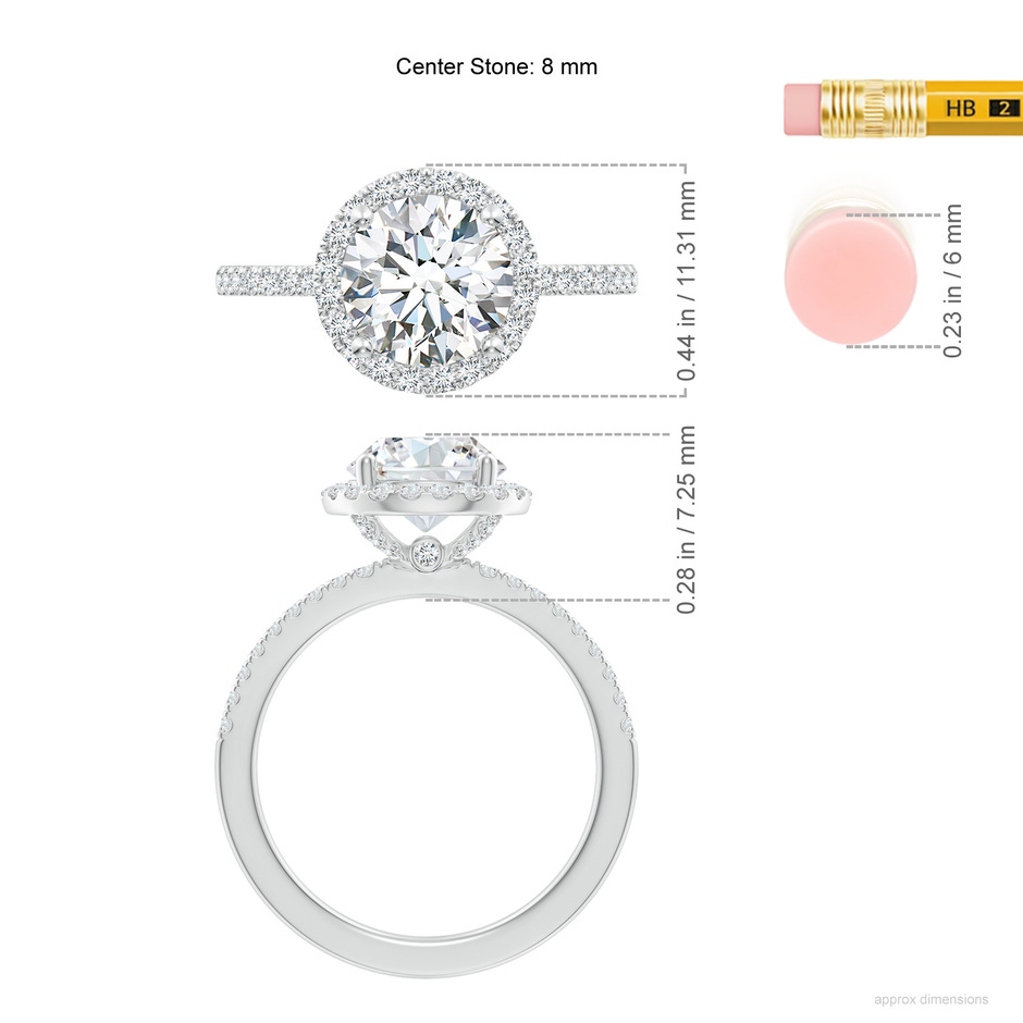 8mm FGVS LSR4516D-WGE-FGVS-8 in 18K White Gold ruler