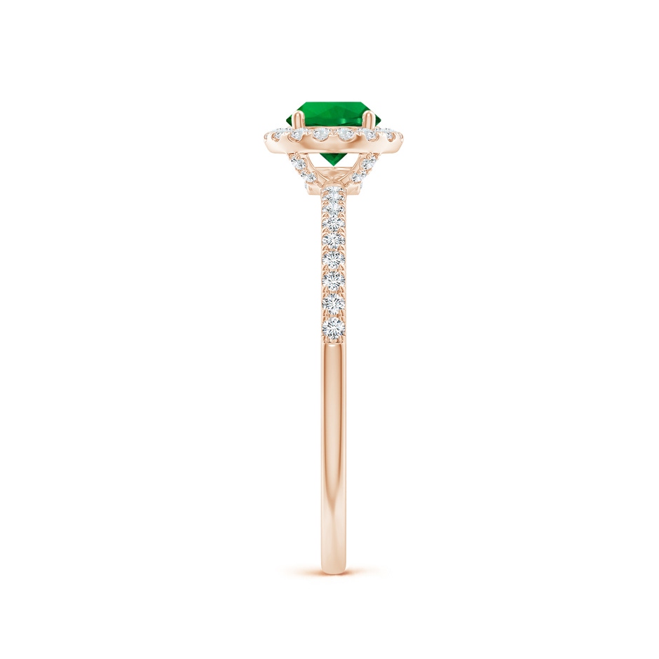 5mm Labgrown Lab-Grown Round Emerald Classic Halo Engagement Ring in Rose Gold side 299