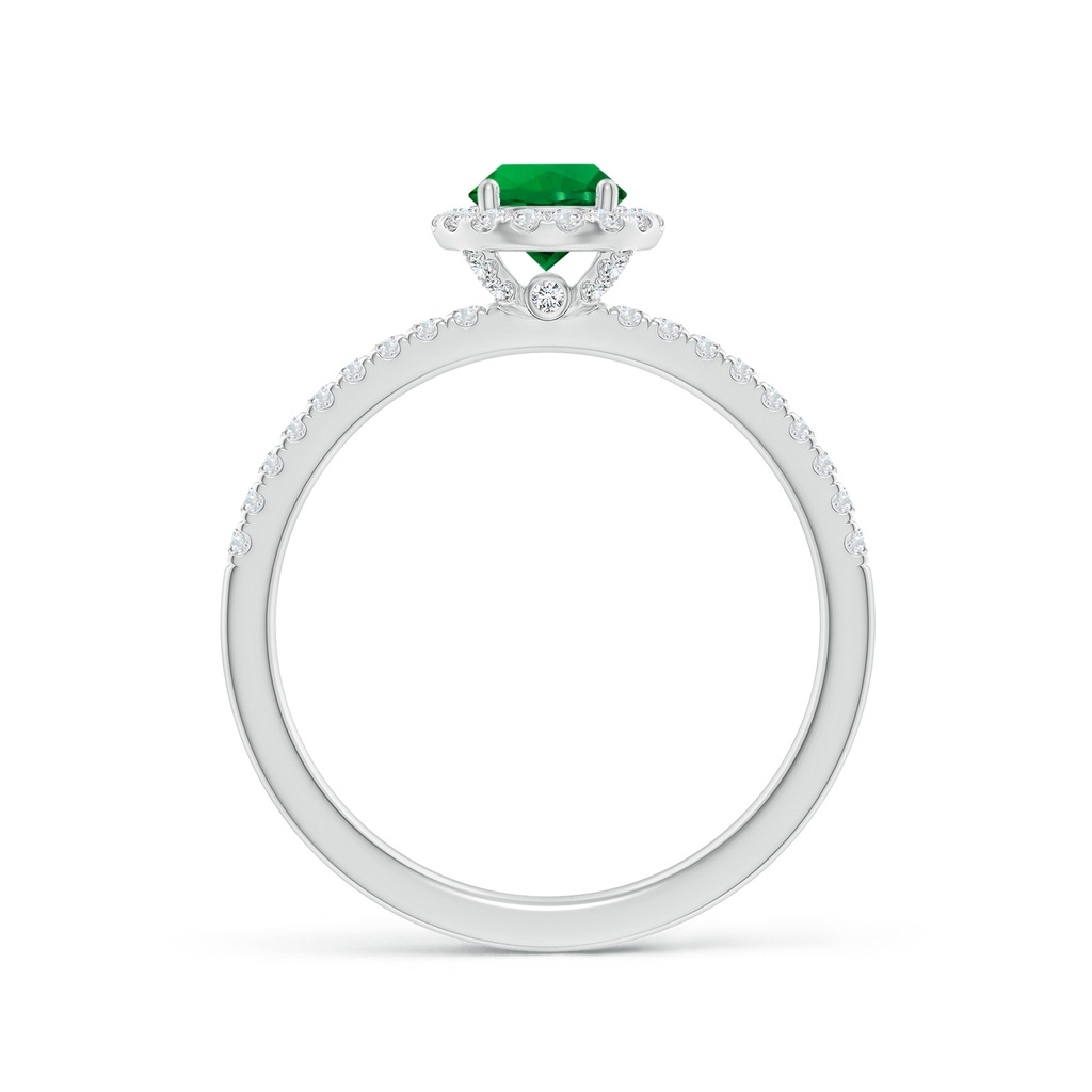 5mm Labgrown Lab-Grown Round Emerald Classic Halo Engagement Ring in White Gold - side 199