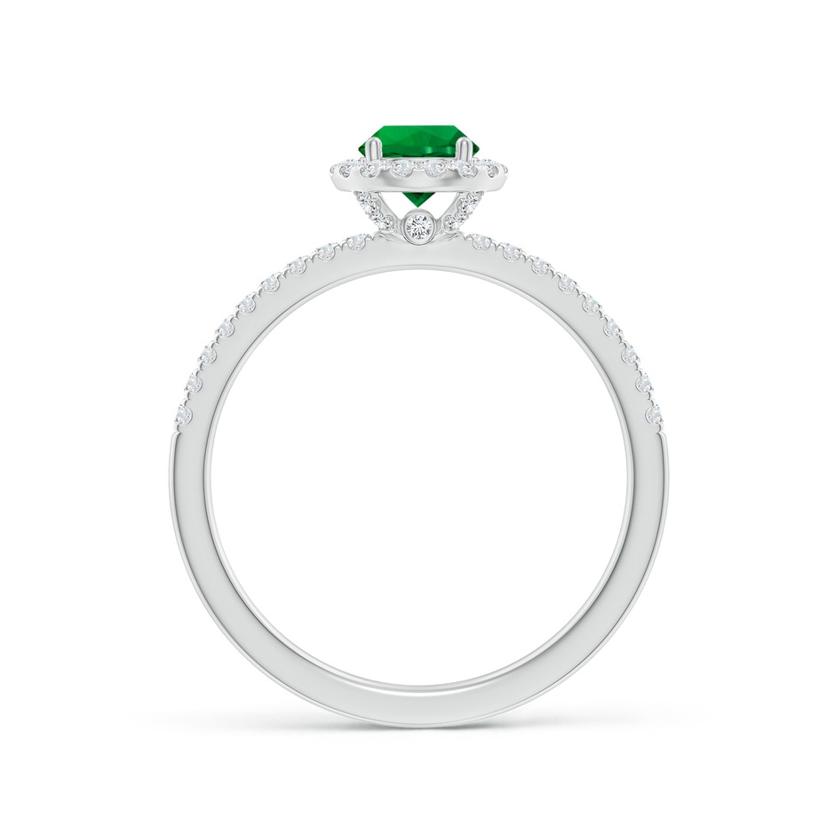 5mm Labgrown Lab-Grown Round Emerald Classic Halo Engagement Ring in White Gold side 199