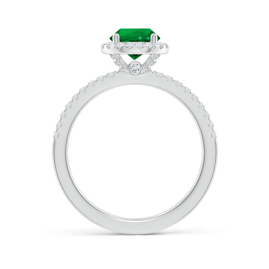 6.5mm Labgrown Lab-Grown Round Emerald Classic Halo Engagement Ring in White Gold side 199