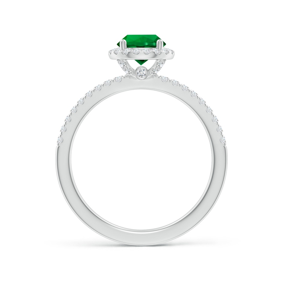 6mm Labgrown Lab-Grown Round Emerald Classic Halo Engagement Ring in 18K White Gold side 199