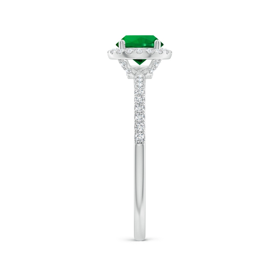 6mm Labgrown Lab-Grown Round Emerald Classic Halo Engagement Ring in 18K White Gold side 299