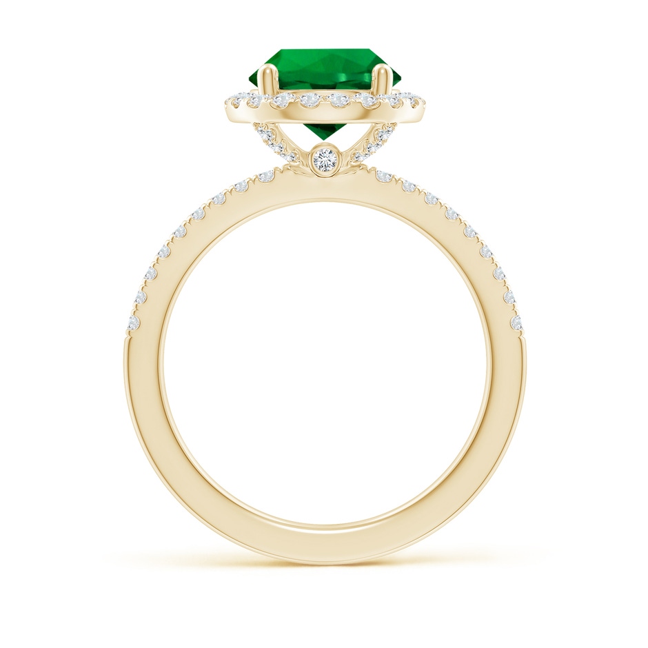 8mm Labgrown Lab-Grown Round Emerald Classic Halo Engagement Ring in Yellow Gold side 199