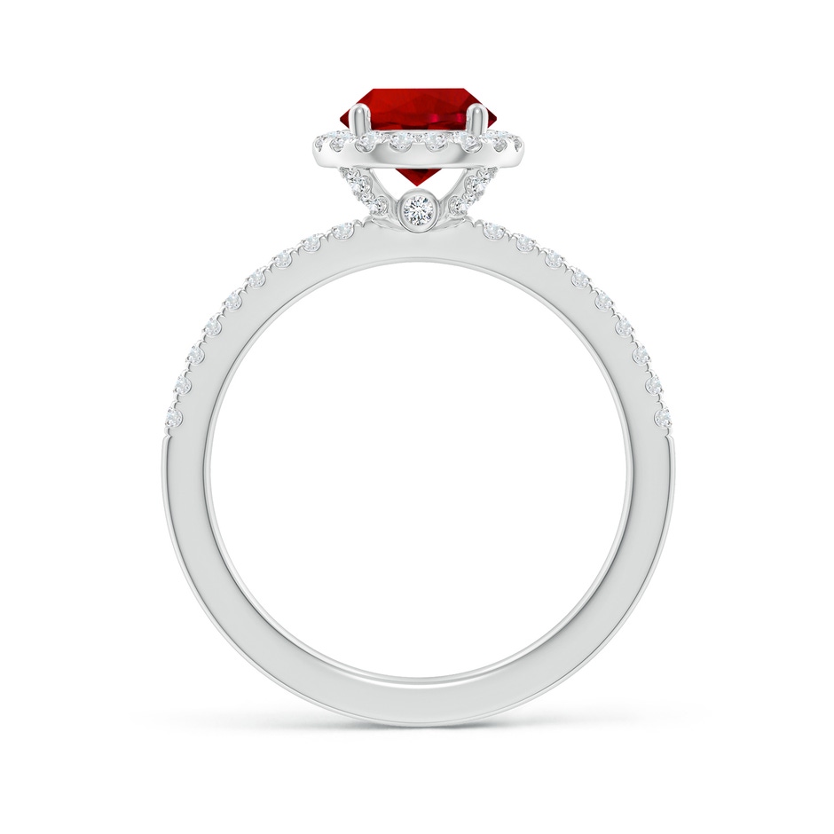 6.5mm Labgrown Lab-Grown Round Ruby Classic Halo Engagement Ring in White Gold side 199