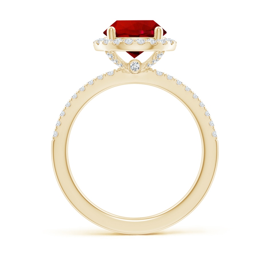 8mm Labgrown Lab-Grown Round Ruby Classic Halo Engagement Ring in Yellow Gold side 199