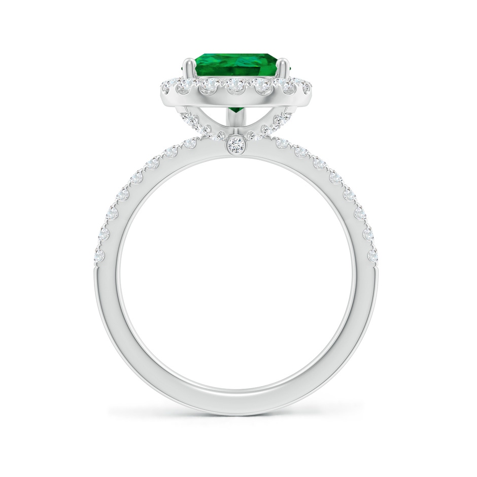 10x8mm Labgrown Lab-Grown Pear-Shaped Emerald Classic Halo Engagement Ring in P950 Platinum side 199