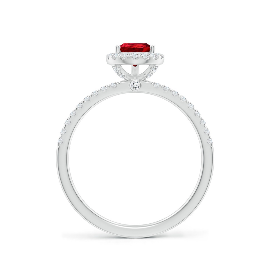 7x5mm Labgrown Lab-Grown Pear-Shaped Ruby Classic Halo Engagement Ring in White Gold side 199