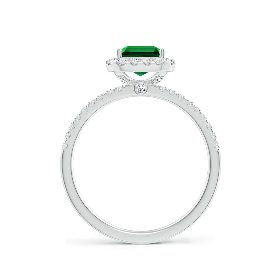 8x6mm Labgrown Lab-Grown Emerald-Cut Emerald Classic Halo Engagement Ring in White Gold side 199