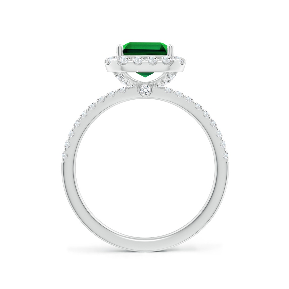 9x7mm Labgrown Lab-Grown Emerald-Cut Emerald Classic Halo Engagement Ring in White Gold side 199