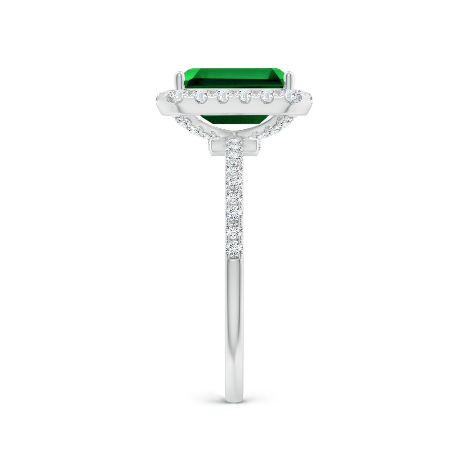 9x7mm Labgrown Lab-Grown Emerald-Cut Emerald Classic Halo Engagement Ring in White Gold side 299