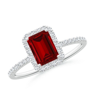 Emerald Cut Lab-Grown Lab Grown Ruby