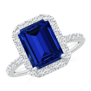 Emerald Cut Lab-Grown Lab Grown Blue Sapphire