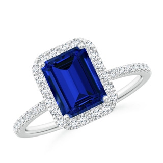 Emerald Cut Lab-Grown Lab Grown Blue Sapphire