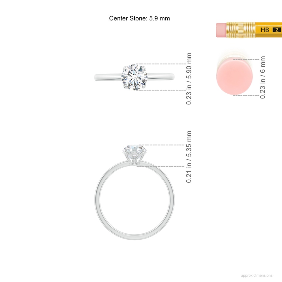 5.9mm FGVS LSR4520D-WG-FGVS-5.9 in White Gold ruler