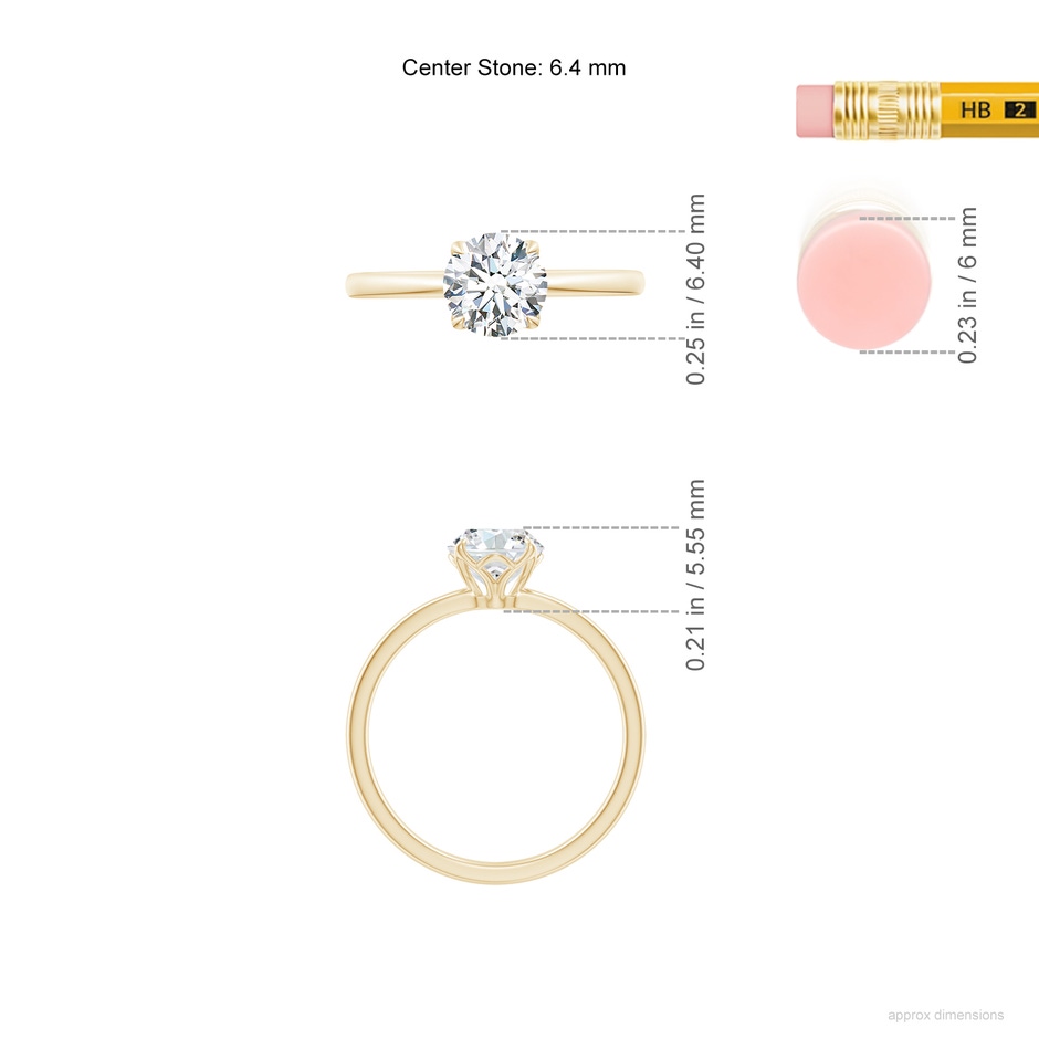 6.4mm FGVS LSR4520D-YG-FGVS-6.4 in Yellow Gold ruler