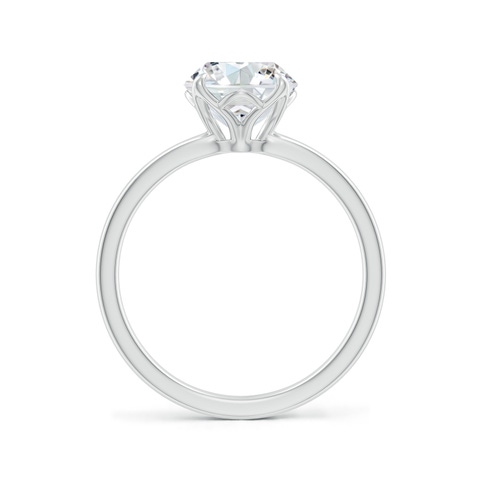 8mm FGVS Solitaire Round Claw-Set Lab-Grown Diamond Classic Engagement Ring in 18K White Gold