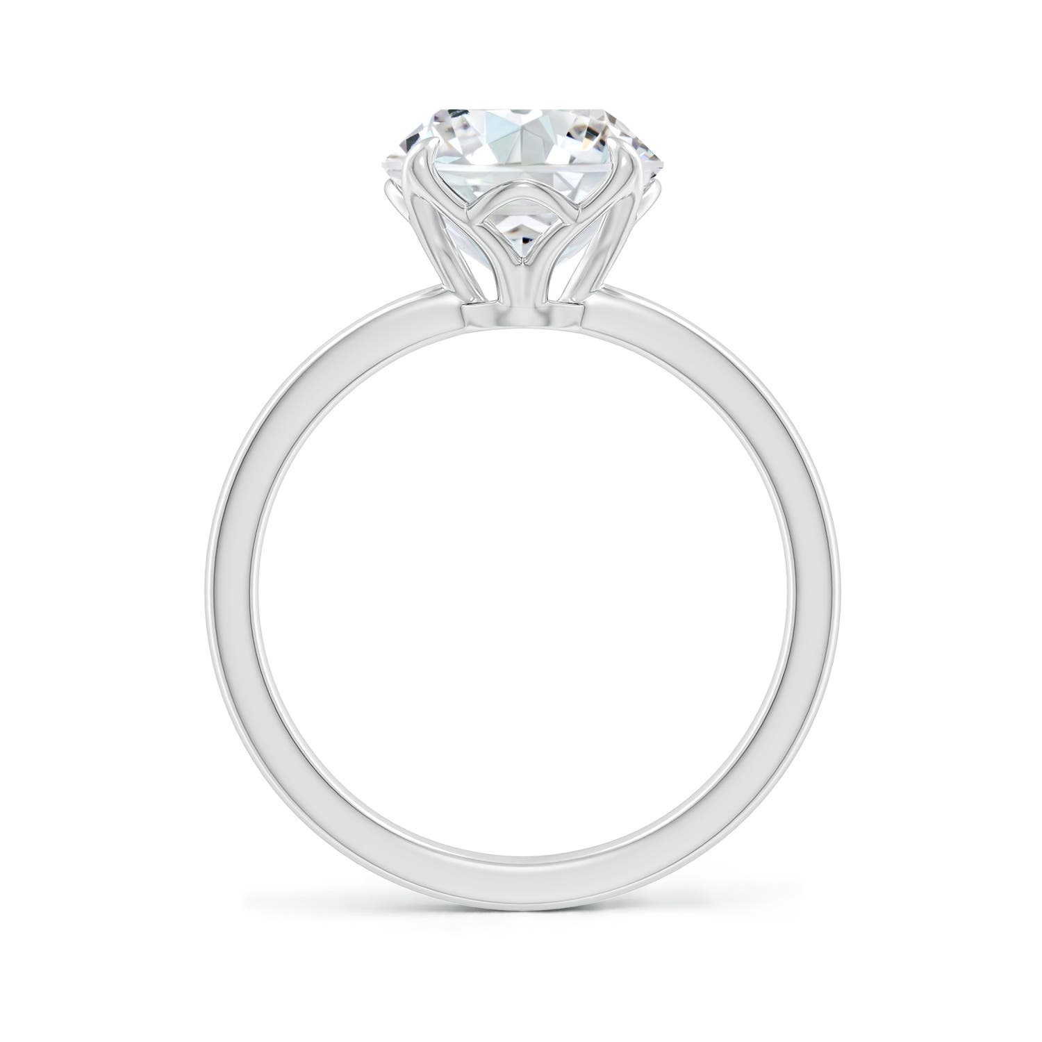 9.2mm FGVS Solitaire Round Claw-Set Lab-Grown Diamond Classic Engagement Ring in 18K White Gold