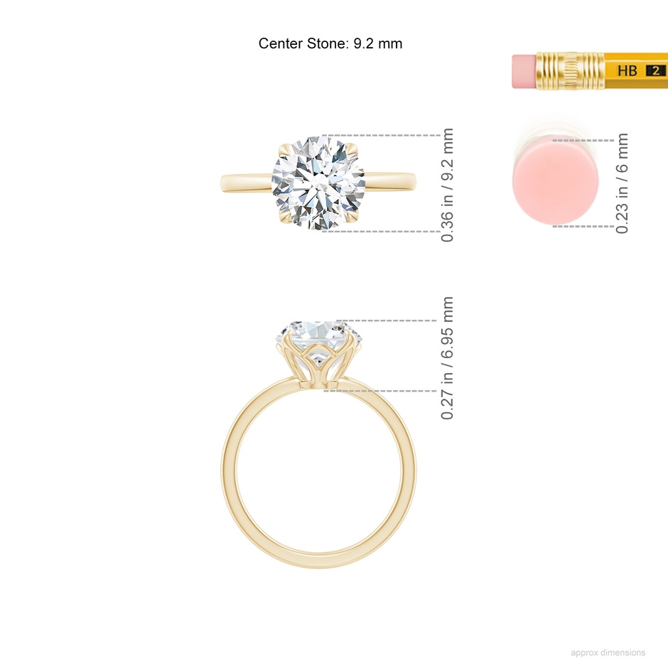 9.2mm FGVS LSR4520D-YGE-FGVS-9.2 in 18K Yellow Gold ruler
