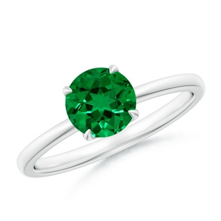 Round Lab-Grown Lab Grown Emerald
