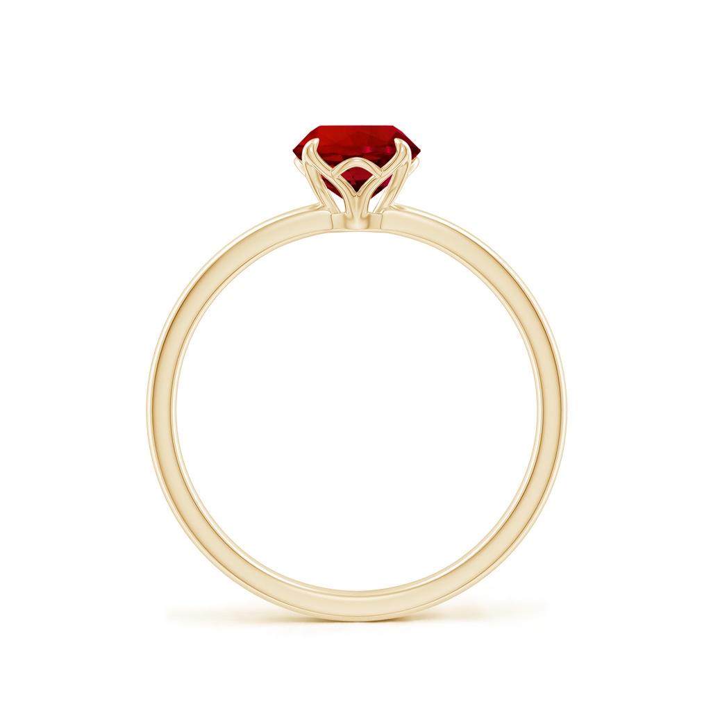 6mm Labgrown Lab-Grown Solitaire Round Ruby Classic Engagement Ring in Yellow Gold - side 199