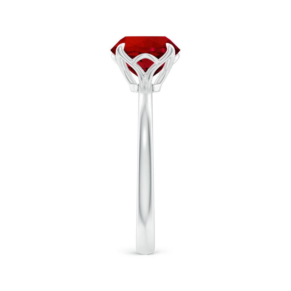 8mm Labgrown Lab-Grown Solitaire Round Ruby Classic Engagement Ring in 18K White Gold side 299