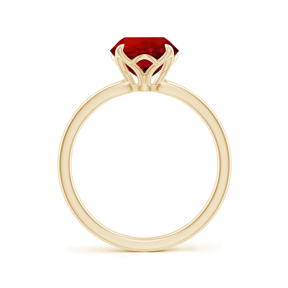 8mm Labgrown Lab-Grown Solitaire Round Ruby Classic Engagement Ring in 18K Yellow Gold side 199