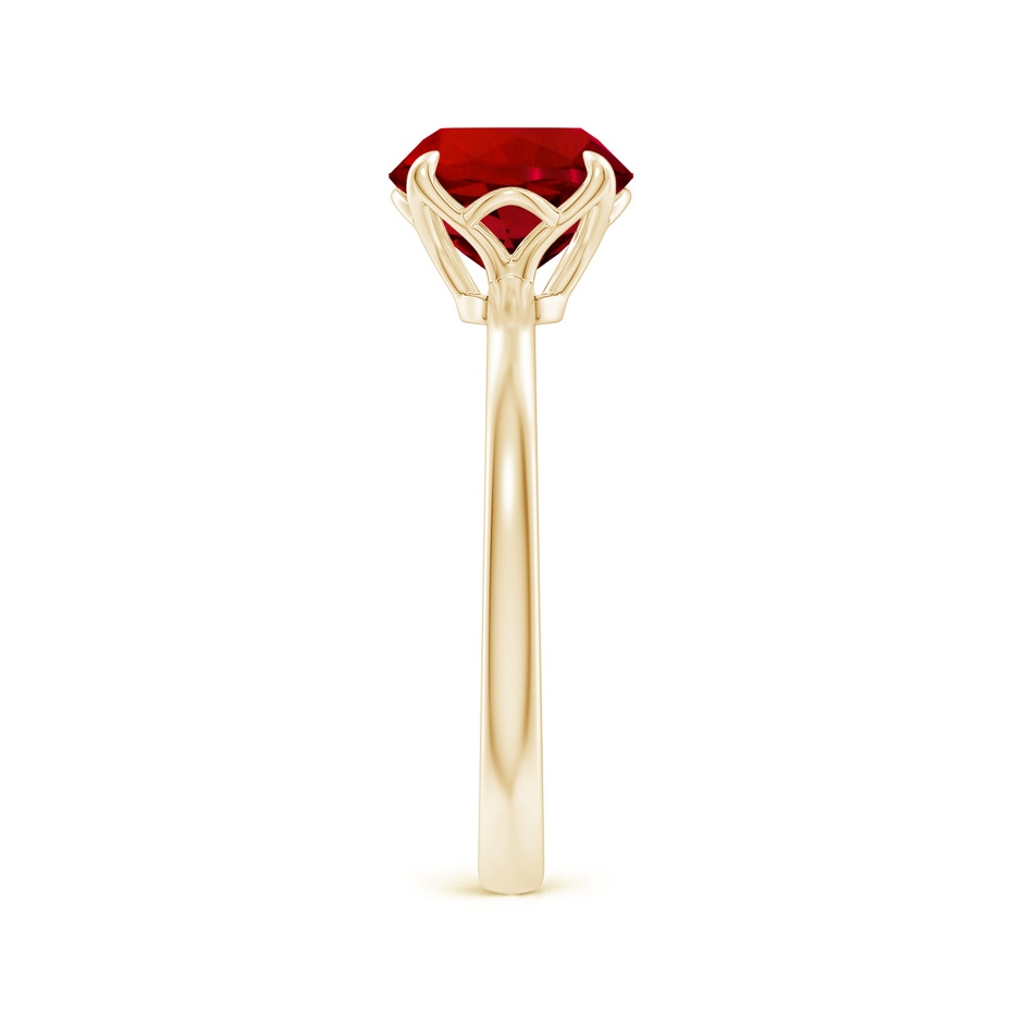 8mm Labgrown Lab-Grown Solitaire Round Ruby Classic Engagement Ring in 18K Yellow Gold side 299