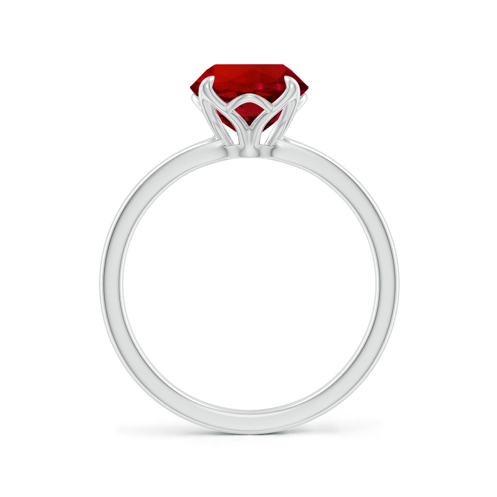 8mm Labgrown Lab-Grown Solitaire Round Ruby Classic Engagement Ring in White Gold - side 199