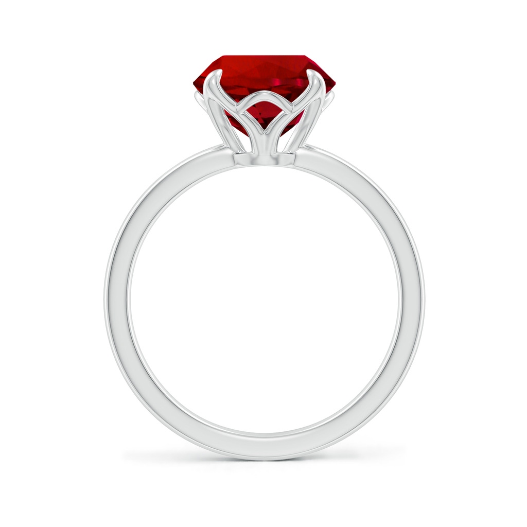 9mm Labgrown Lab-Grown Solitaire Round Ruby Classic Engagement Ring in 18K White Gold - side 199