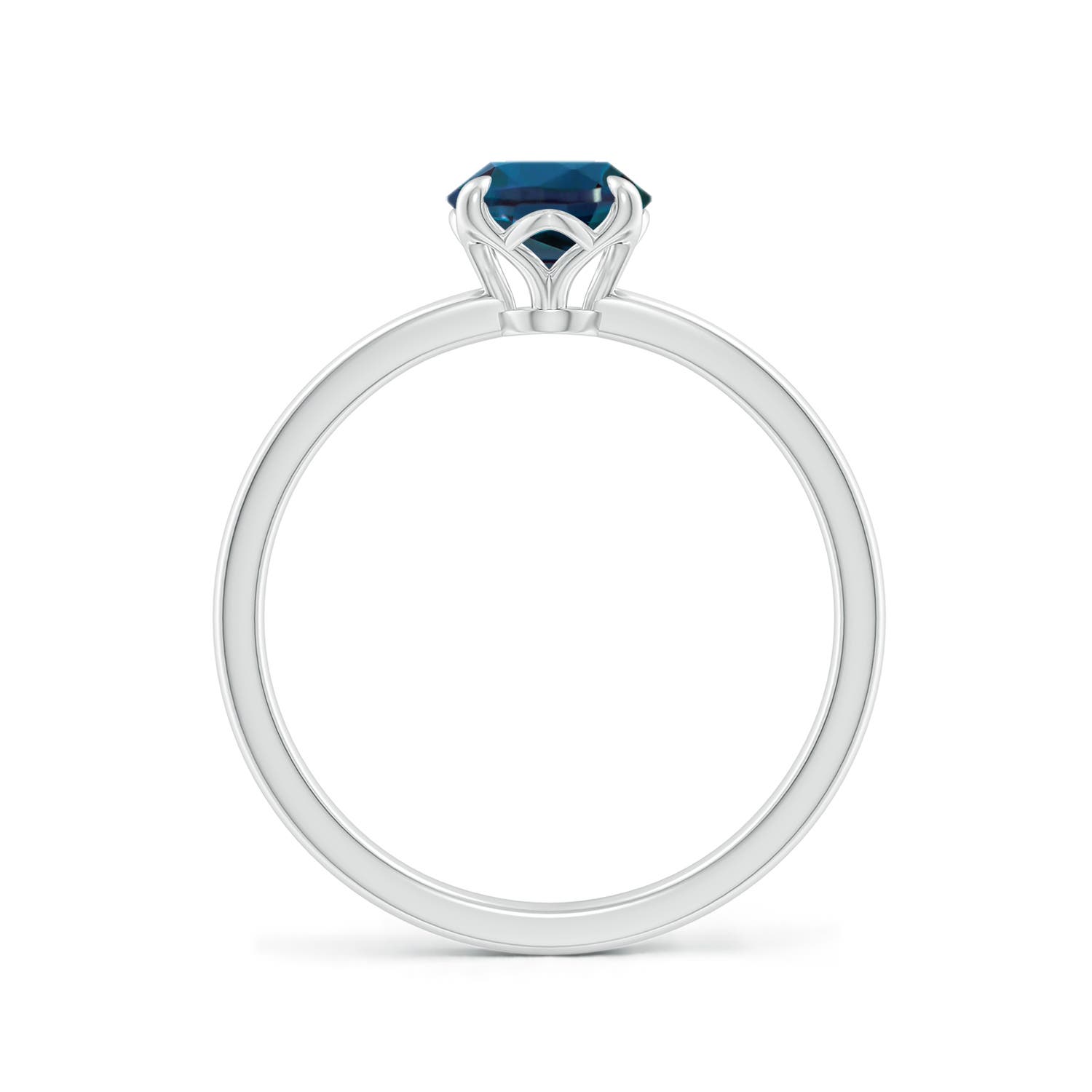 8x6mm Labgrown Solitaire Oval Lab-Grown Alexandrite Classic Ring in White Gold - side 1