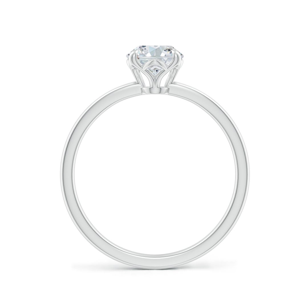 8x6mm FGVS Solitaire Oval Claw-Set Lab-Grown Diamond Classic Engagement Ring in 18CT White Gold - side 3