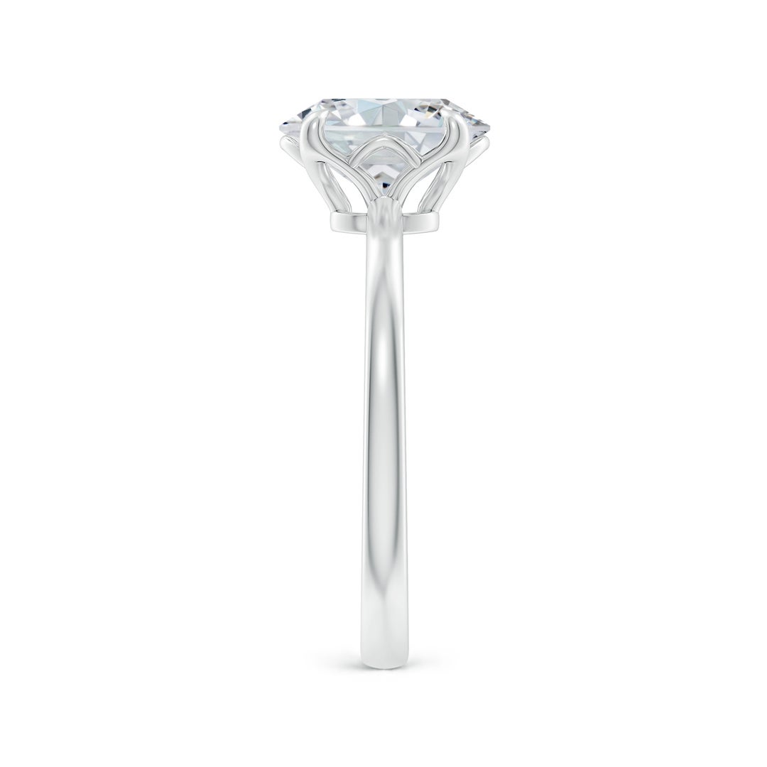9x7mm FGVS Solitaire Oval Claw-Set Lab-Grown Diamond Classic Engagement Ring in White Gold - side 4