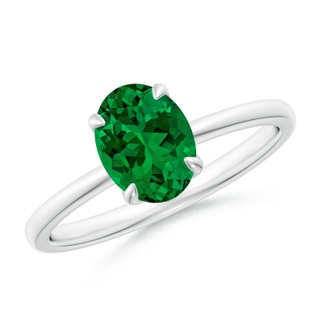 Oval Lab-Grown Lab Grown Emerald