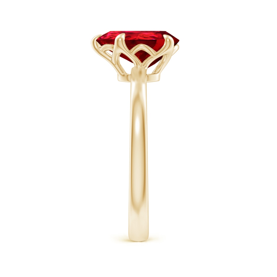 10x8mm Labgrown Lab-Grown Solitaire Pear-Shaped Ruby Classic Engagement Ring in Yellow Gold side 299