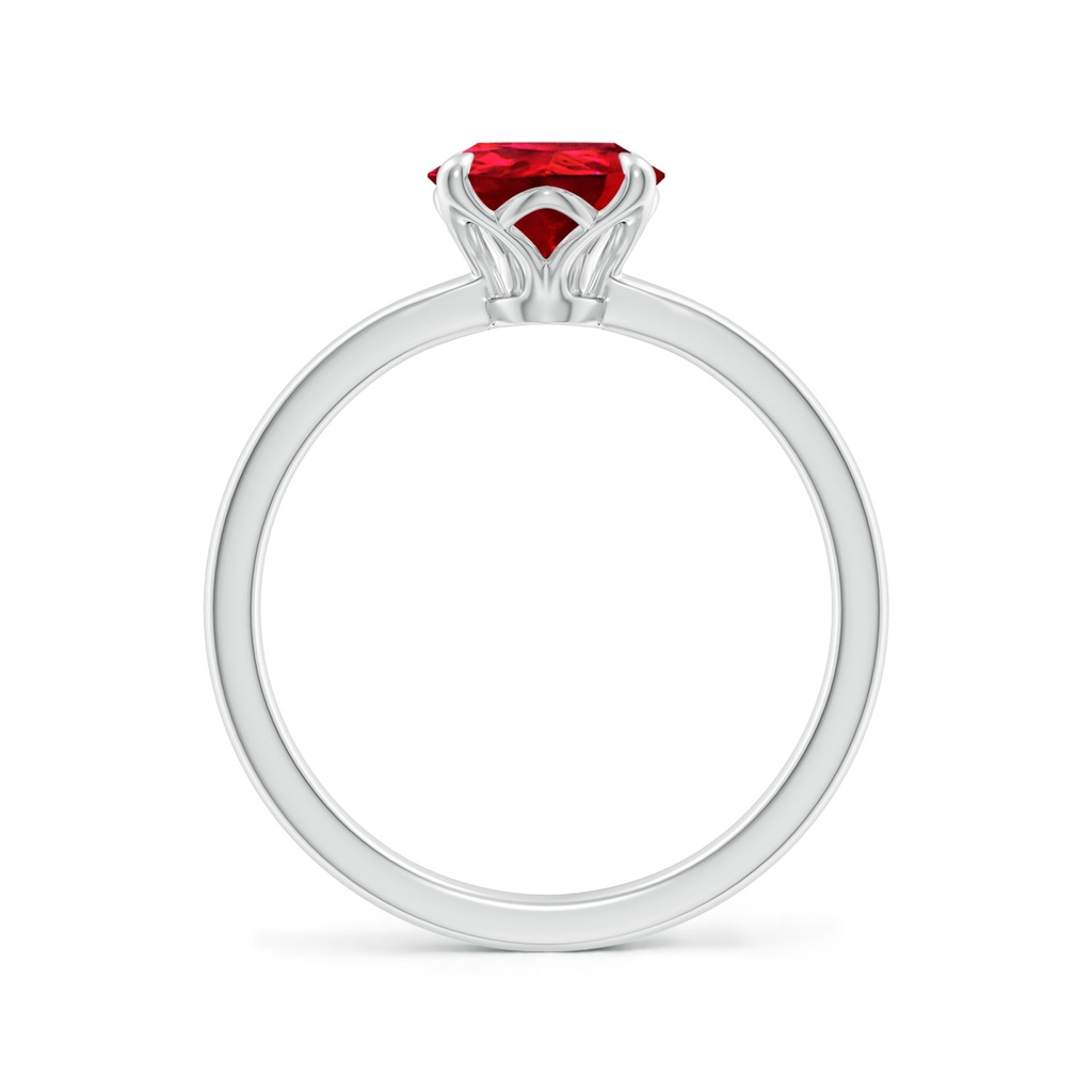 9x7mm Labgrown Lab-Grown Solitaire Pear-Shaped Ruby Classic Engagement Ring in White Gold - side 199