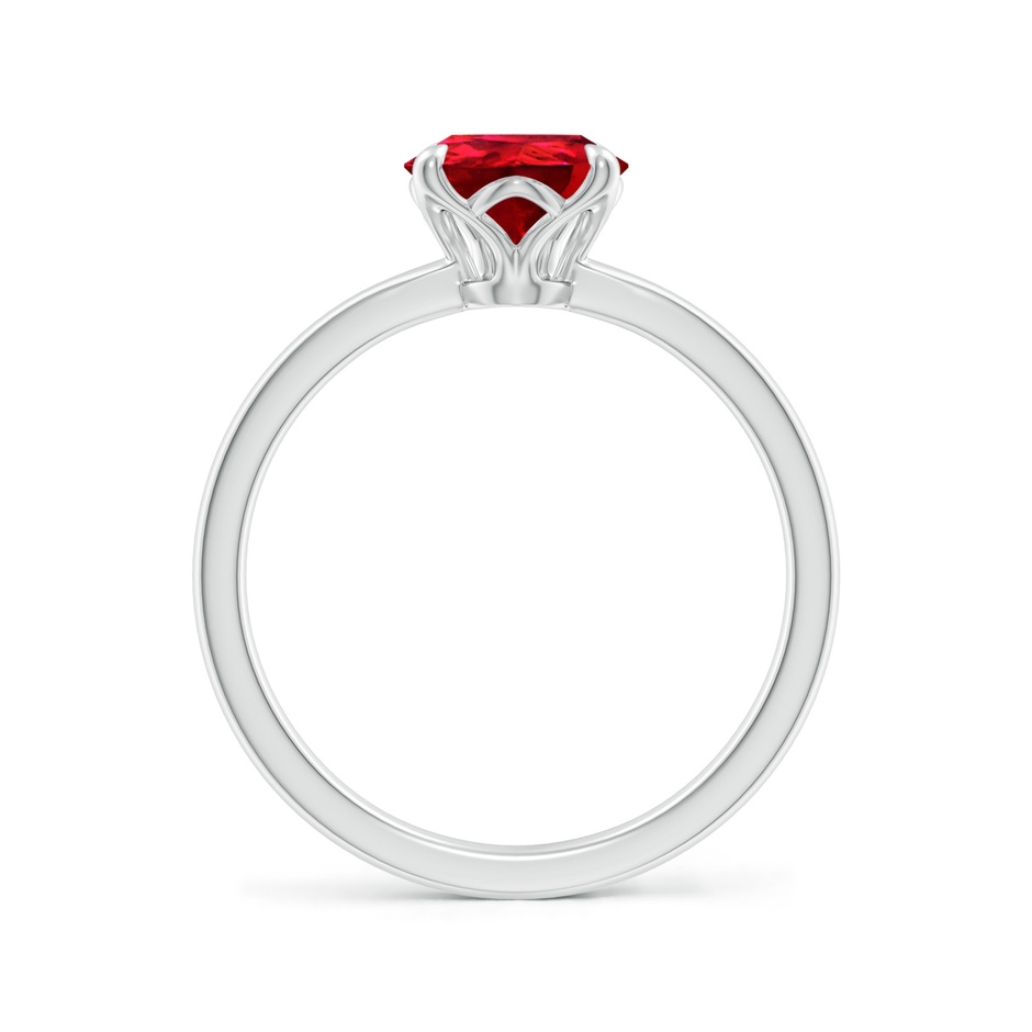 9x7mm Labgrown Lab-Grown Solitaire Pear-Shaped Ruby Classic Engagement Ring in White Gold side 199