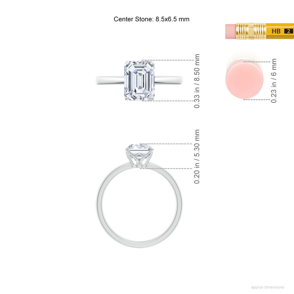 8.5x6.5mm FGVS LSR4523D-WG-FGVS-8.5x6.5 in White Gold ruler