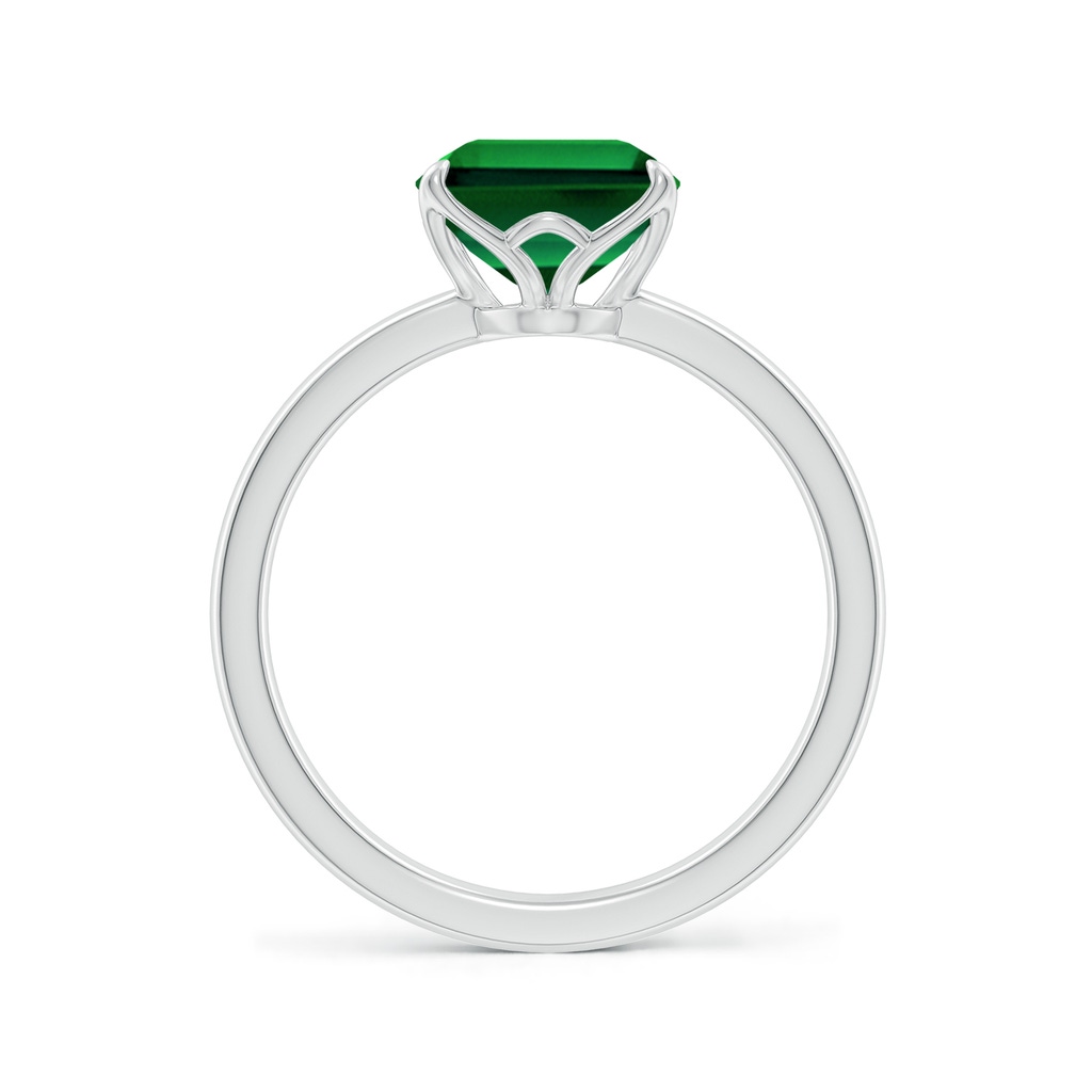10x8mm Labgrown Lab-Grown Solitaire Emerald-Cut Emerald Classic Engagement Ring in 18K White Gold - side 199