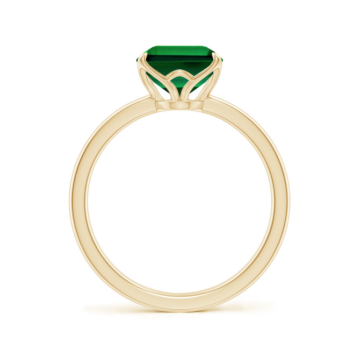 10x8mm Labgrown Lab-Grown Solitaire Emerald-Cut Emerald Classic Engagement Ring in 18K Yellow Gold