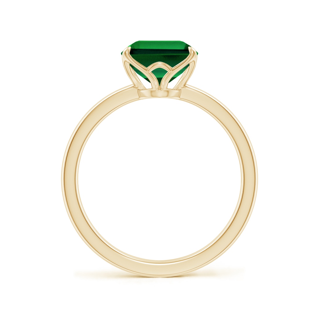 10x8mm Labgrown Lab-Grown Solitaire Emerald-Cut Emerald Classic Engagement Ring in 18K Yellow Gold - side 199