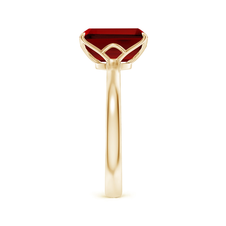 10x8mm Labgrown Lab-Grown Solitaire Emerald-Cut Ruby Classic Engagement Ring in 18K Yellow Gold side 299