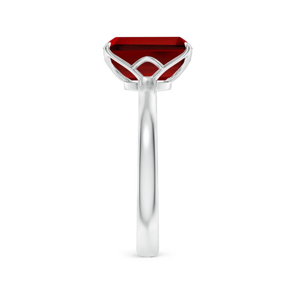 10x8mm Labgrown Lab-Grown Solitaire Emerald-Cut Ruby Classic Engagement Ring in White Gold side 299