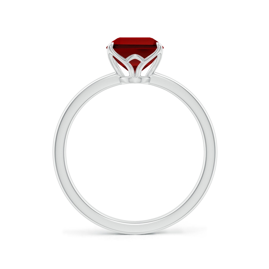 9x7mm Labgrown Lab-Grown Solitaire Emerald-Cut Ruby Classic Engagement Ring in White Gold side 199