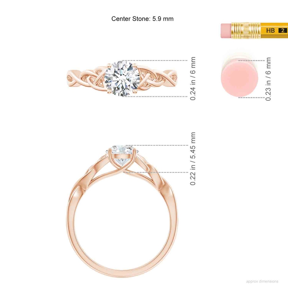 5.9mm FGVS LSR4524D-RGN-FGVS-5.9 in 9K Rose Gold ruler